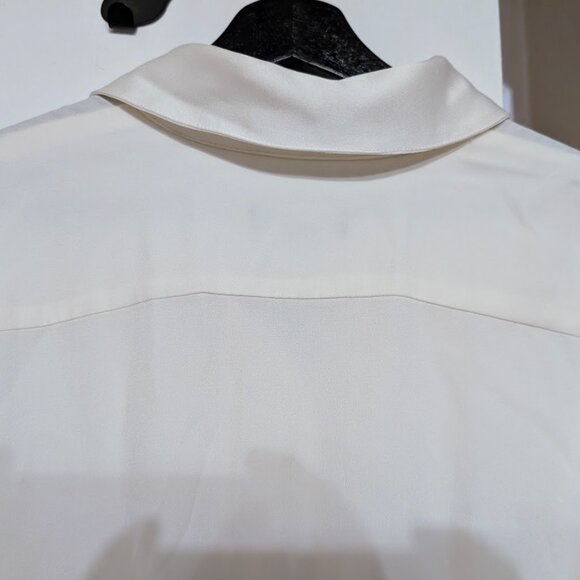 J. Crew Button-Front Crepe Shirt Dress Ivory Black 4 EUC - Picture 11 of 14